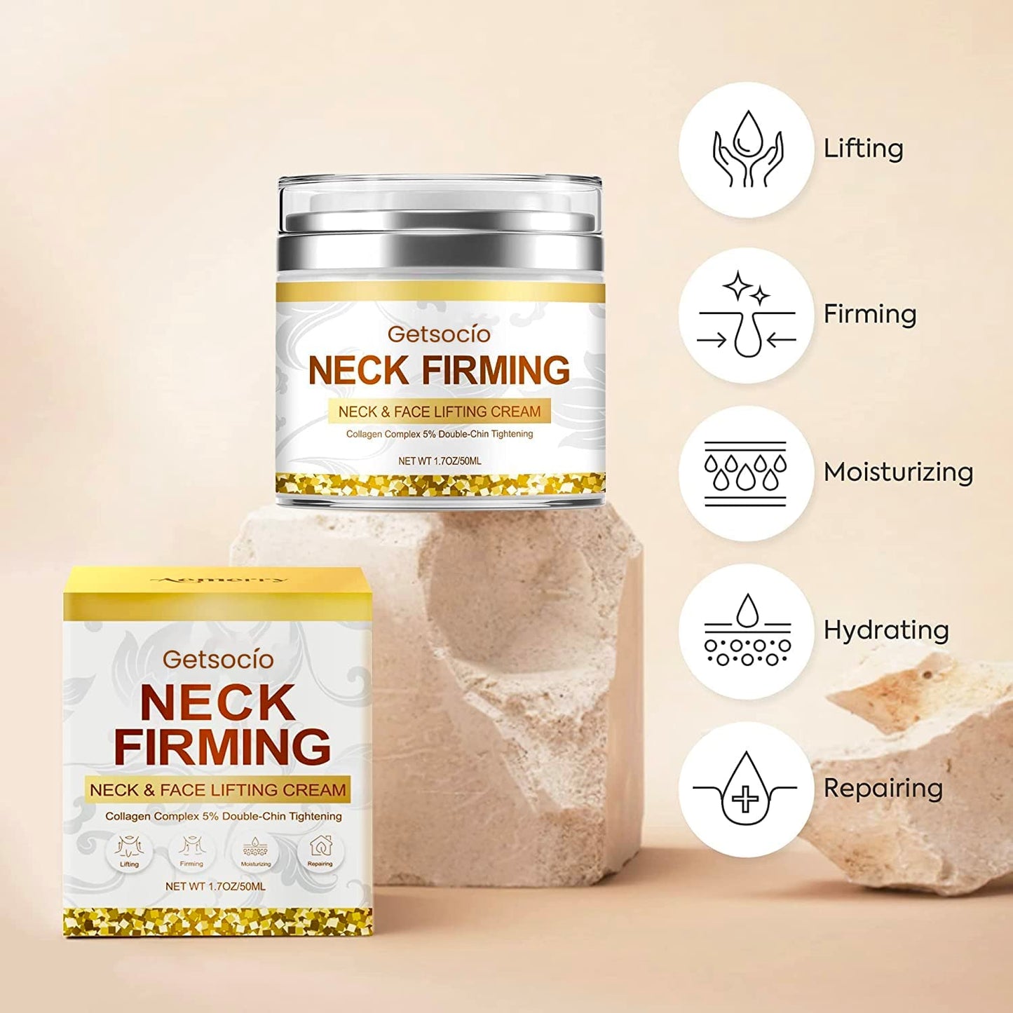 Neck Firming Cream for Tightening Firming: Anti Aging Facial Moisturizer with Retinol Collagen and Hyaluronic Acid