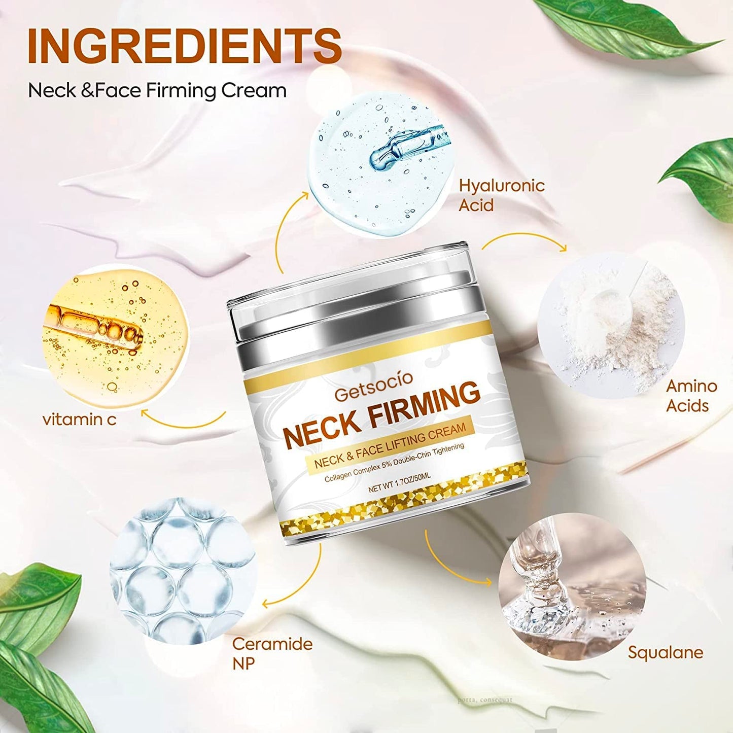 Neck Firming Cream for Tightening Firming: Anti Aging Facial Moisturizer with Retinol Collagen and Hyaluronic Acid